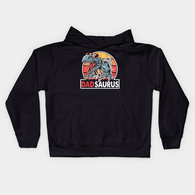 Father's Day 2021 Men's Dadsaurus Happy Father's Day 2021 Kids Hoodie by Charaf Eddine